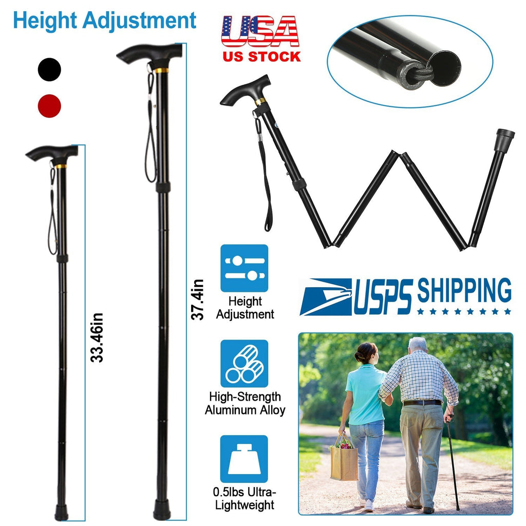 Folding Adjustable Walking Cane – Compact Travel Support