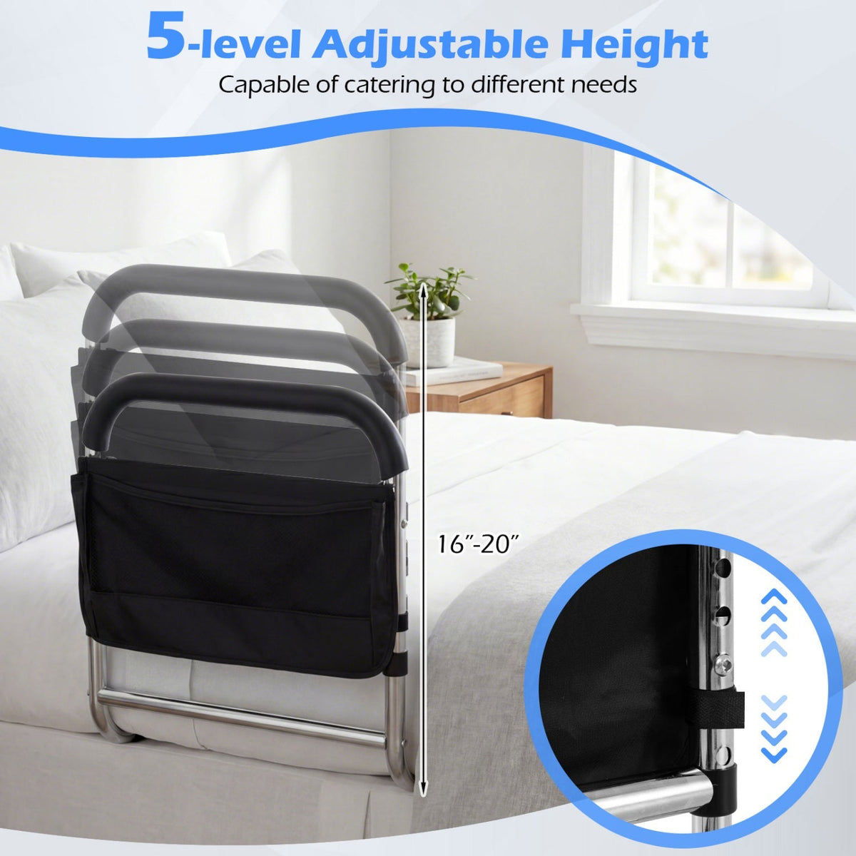 Adjustable Bed Assist Rail – Bed Safety & Support