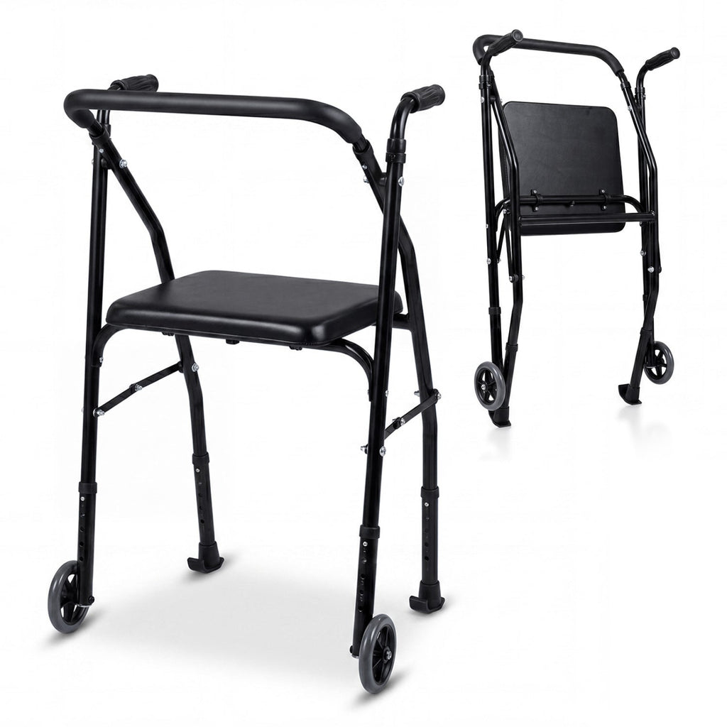 Lightweight 2-Wheel Mobility Walker with Padded Seat