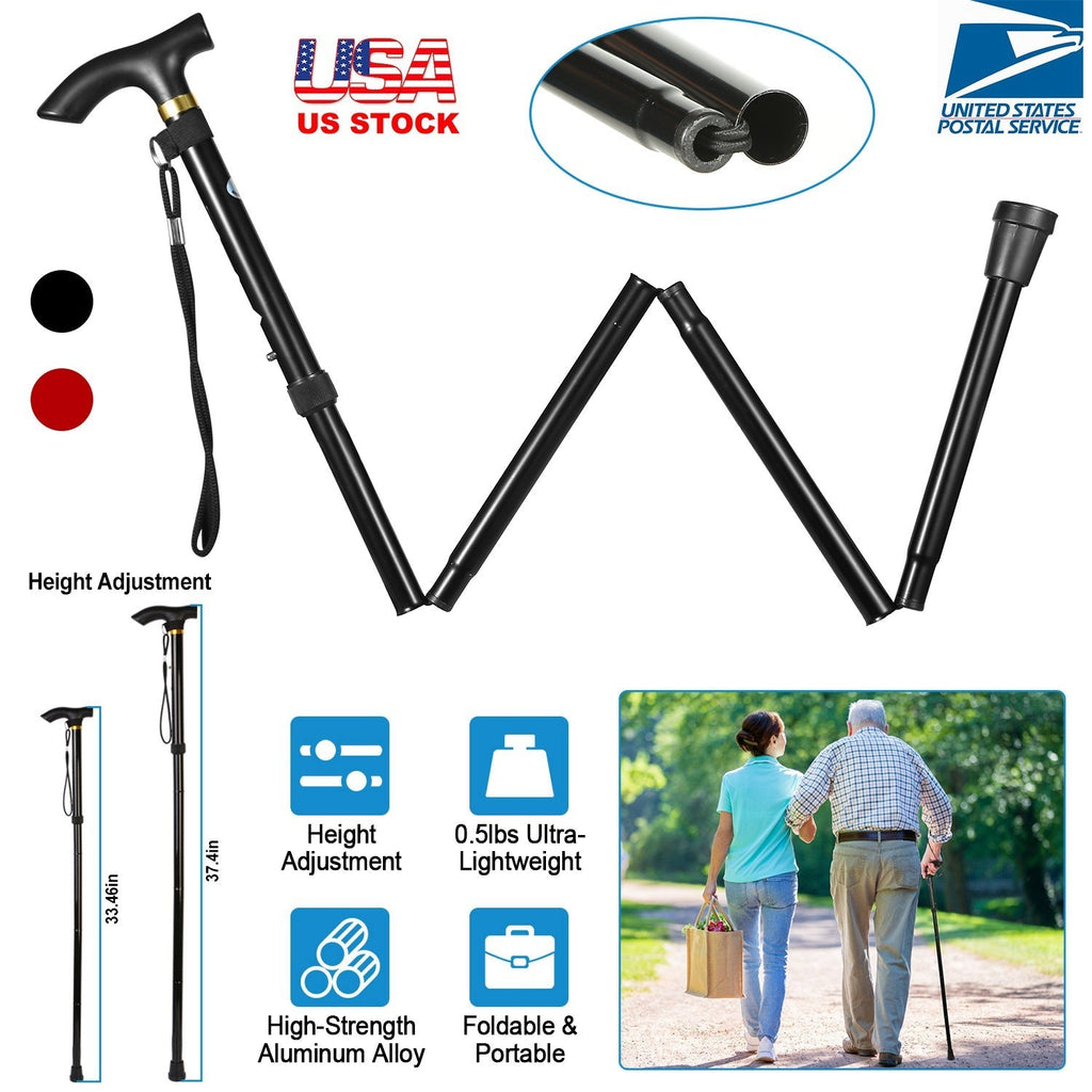 Folding Adjustable Walking Cane – Compact Travel Support